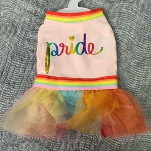 3/$10 YOU ARE LOVED “Pride” puppy dog outfit NWOT tulle size XS